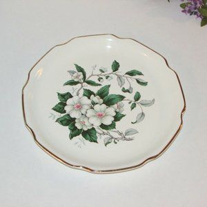 Georgian China HAWTHORNE Vintage Luncheon Salad Plate Dogwood 22KT Gold 9 1/4"